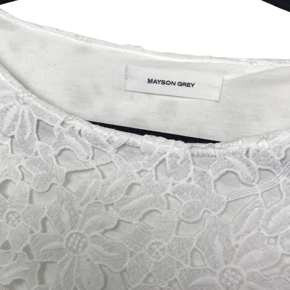 Mayson Grey White Lace Embroidered Blouse Oversized Size 2 - Picture 9 of 10